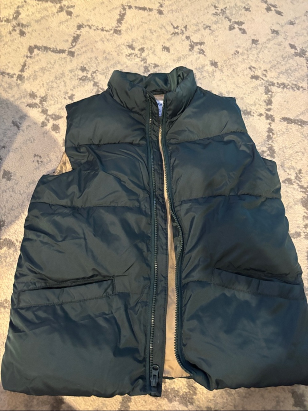 Boy’s Puffer Vest in Green and Khaki